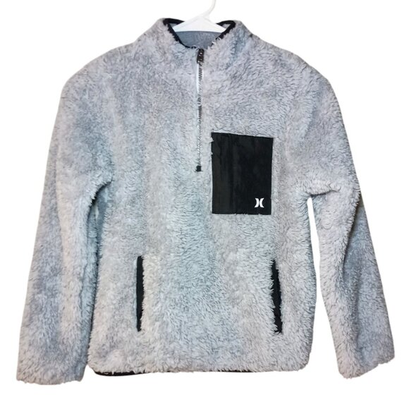 Boys Hurley Half-Zip Fleece - Grey - Medium (8) - Picture 1 of 7